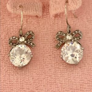 Juicy Couture Diamond Earrings with Bow Accent